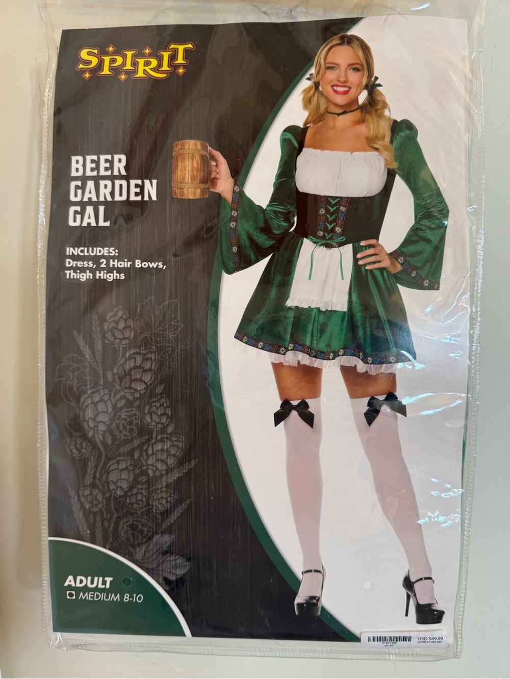 🍻Spirit Beer Garden Gal Oktoberfest Costume Adult Med. 🍻